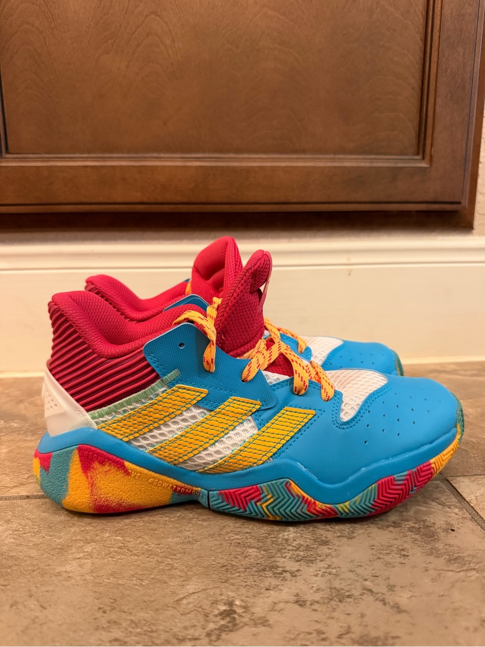 Adidas Harden Stepback J Basketball Shoe Boys 6.5 Multicolor Sneaker